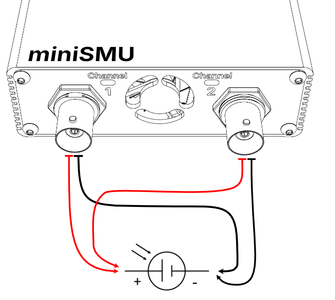 Anschlussdiagramm für die 4-Leiter-Kelvin-Messung